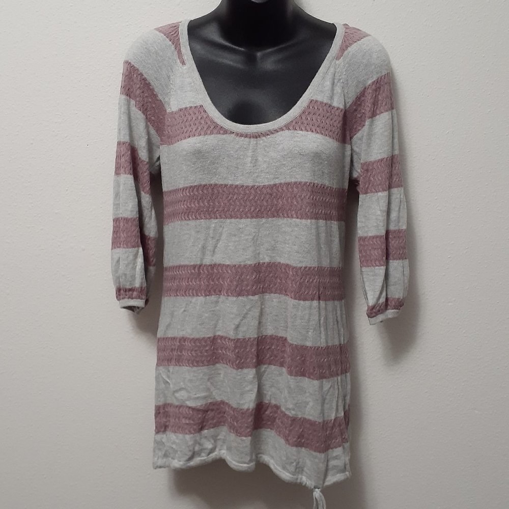 4/$25  American Rag Striped Knit Tie Side Top MD